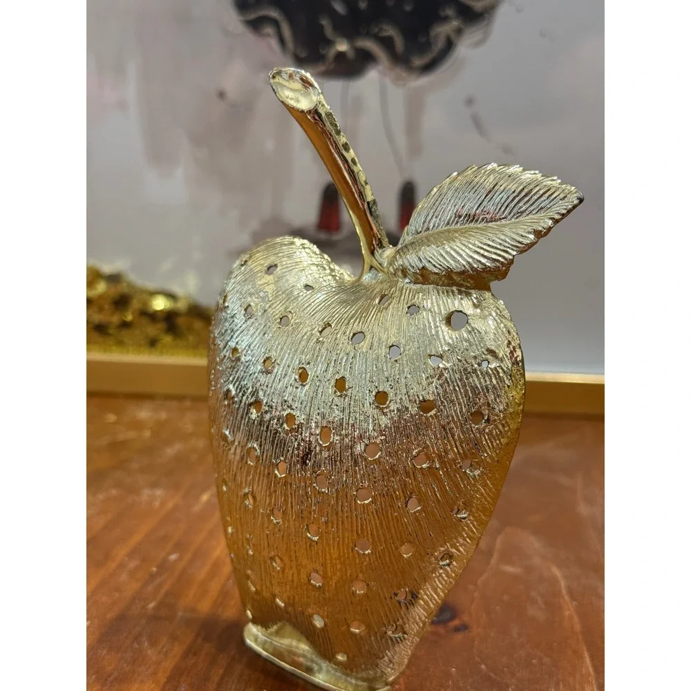 VTG Torino Gold Tone Apple Earring Holder Stand Jewelry Organizer Display